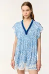 Poupette St Barth Sasha Mini Dress In Blue Lazuli