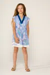 Poupette St Barth Mini Dress Sasha For Girls In Blue