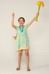 Poupette St Barth Mini Dress Sasha For Girls In Green