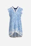 Poupette St Barth Mini Dress Sasha For Girls In Blue Lazuli