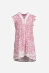 Poupette St Barth Mini Dress Sasha For Girls In Pink Lazuli