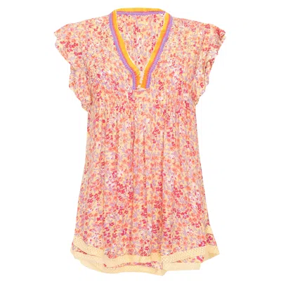 Poupette St Barth Mini Dress Sasha Purple Daffodil In Pink
