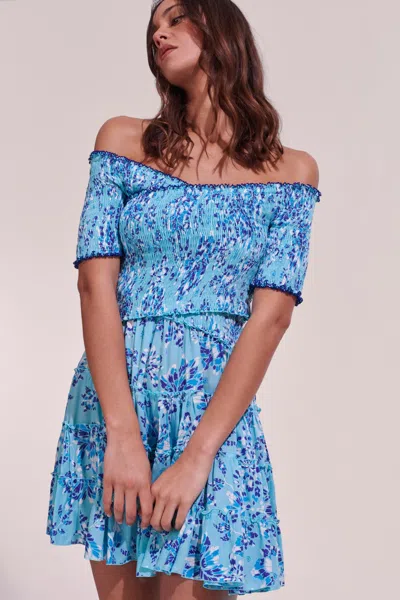 Poupette St Barth Mini Dress Soledad In Blue