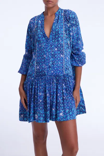 Poupette St Barth Mini Dress Sylvia In Blue