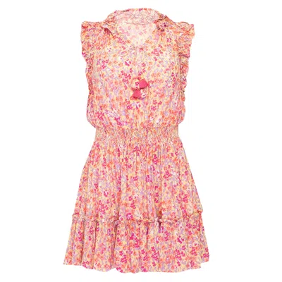 Poupette St Barth Mini Dress Triny Ruffled Purple