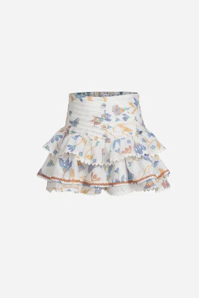 Poupette St Barth Mini Skirt Alizee For Girls In Blue Ylang Ylang