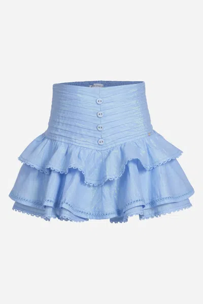 Poupette St Barth Mini Skirt Alizee For Girls In Light Blue