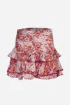 Poupette St Barth Mini Skirt Alizee For Girls In Pink Exotic Forest
