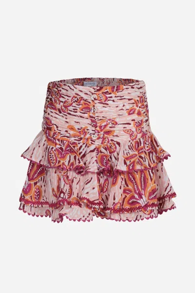Poupette St Barth Mini Skirt Alizee For Girls In Pink Exotic Forest