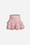 Poupette St Barth Mini Skirt Alizee For Girls In Pink Lazuli