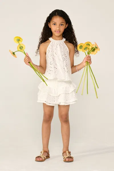 Poupette St Barth Mini Skirt Alizee For Girls In White