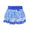 Poupette St Barth Mini Skirt Ariel Blue St. Tropez Cotton Mousseline In Blue