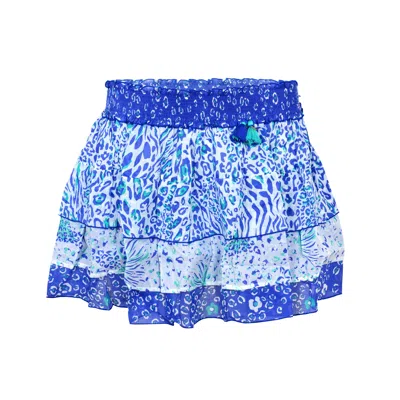 Poupette St Barth Mini Skirt Ariel Blue St. Tropez Cotton Mousseline
