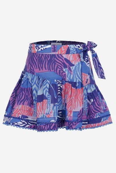 Poupette St Barth Mini Skirt Chantal For Girls In Blue Ashanti