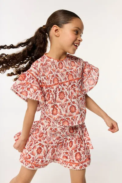 Poupette St Barth Mini Skirt Chantal For Girls In Pink Victorian