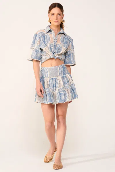 Poupette St Barth Mini Skirt Colleen In Blue