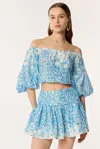 Poupette St Barth Mini Skirt Colleen In Blue Lazuli