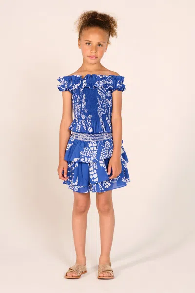 Poupette St Barth Mini Skirt Lilas For Girls In Blue