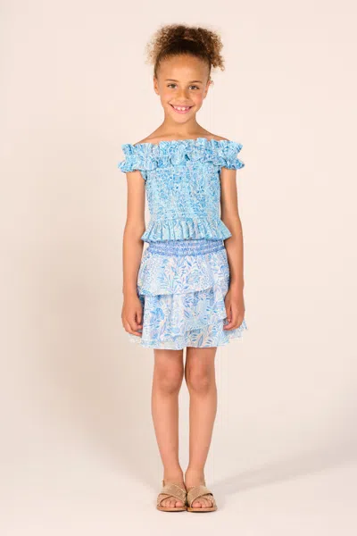 Poupette St Barth Mini Skirt Lilas For Girls In Blue