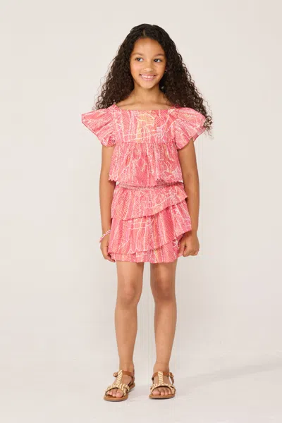 Poupette St Barth Mini Skirt Lilas For Girls In Multi