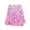 Poupette St Barth Mini Skirt Lisa Pink Kookoo Bird In Multi
