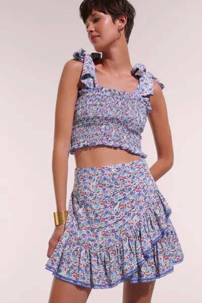 Poupette St Barth Mini Skirt Mabelle In Blue
