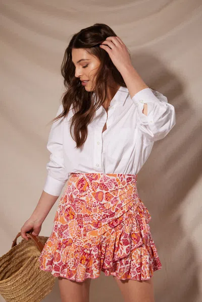 Poupette St Barth Mini Skirt Mabelle In Orange