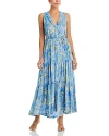 Poupette St Barth Long Dress Nana In Blue Corolle