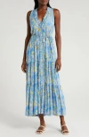 Poupette St Barth Long Dress Nana In Blue Corolle