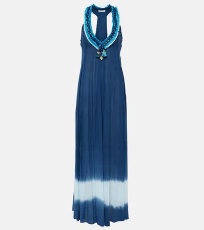 Poupette St Barth Nava Floral Maxi Dress In Blue