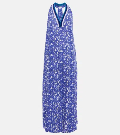Poupette St Barth Nava Floral Maxi Dress In Royal Poppy