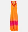 Poupette St Barth Nava Maxi Dress In Orange Pinktie Dye