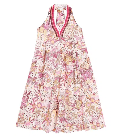Poupette St Barth Kids' Nava Printed Cotton Dress In Pink
