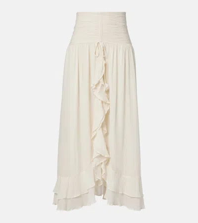 Poupette St Barth Neree Ruffled Maxi Skirt In White