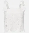 Poupette St Barth Noa Broderie Anglaise Cotton Top In White