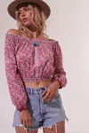 Poupette St Barth Off The Shoulder Top In Floral Print