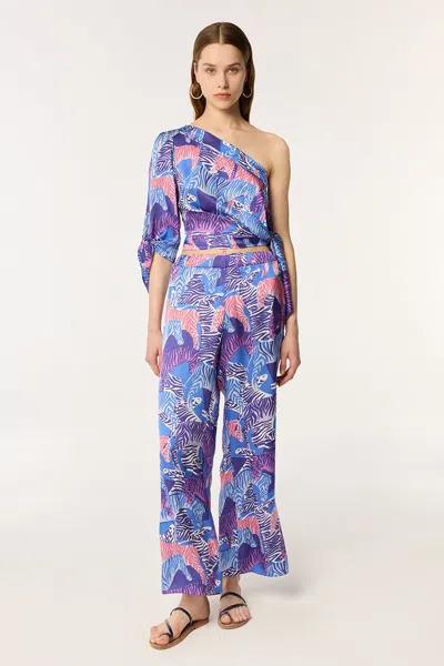 Poupette St Barth Pant Cecile In Blue Ashanti