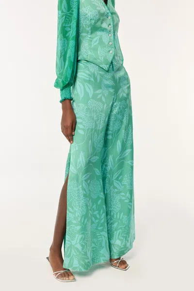 Poupette St Barth Pant Clea In Mint Macro Stelis