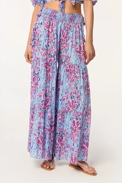 Poupette St Barth Pant Soledad In Blue Exotic Forest