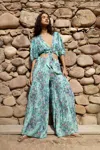 Poupette St Barth Pant Soledad In Mint Exotic Forest