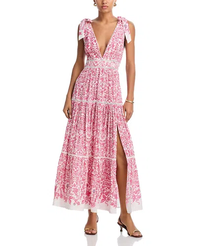 Poupette St Barth Perla Plunging Neck Dress In Multi