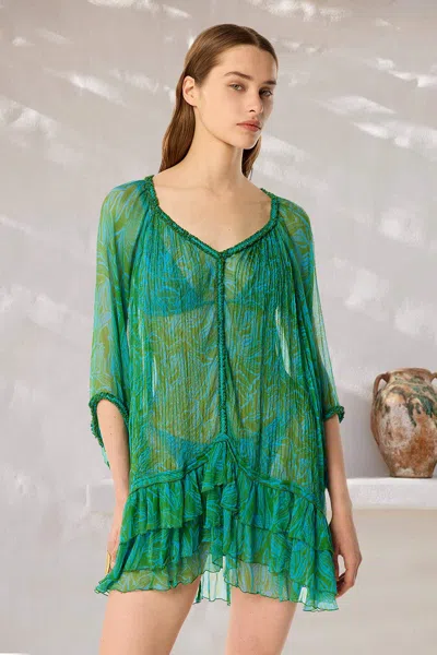 Poupette St Barth Poncho Nava In Green