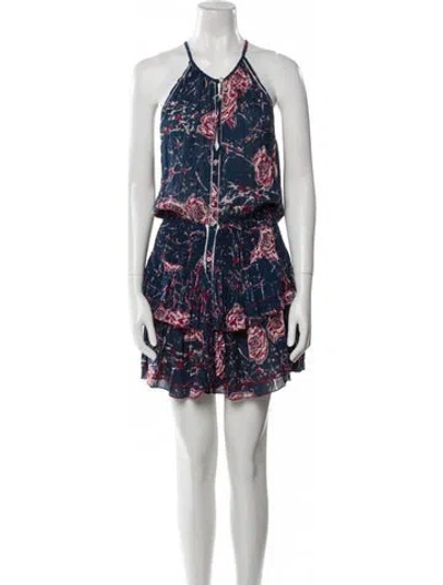 Pre-owned Poupette St Barth Printed Knee-length Dress In Blue