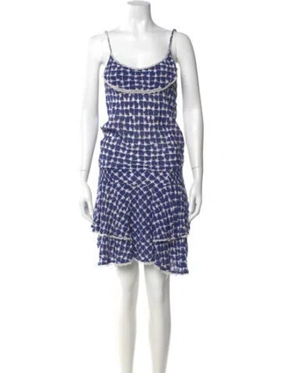 Pre-owned Poupette St Barth Printed Knee-length Dress In Blue