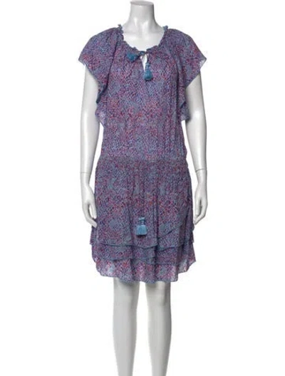 Pre-owned Poupette St Barth Printed Knee-length Dress In Pink