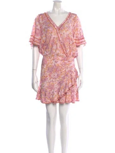 Pre-owned Poupette St Barth Printed Knee-length Dress In Pink