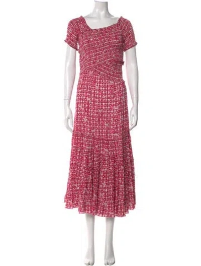 Pre-owned Poupette St Barth Printed Knee-length Dress In Pink