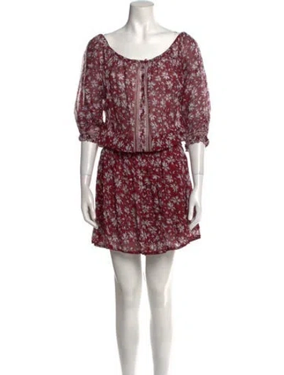 Pre-owned Poupette St Barth Printed Knee-length Dress In Red