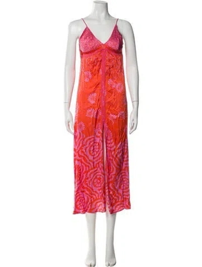 Pre-owned Poupette St Barth Printed Long Dress
