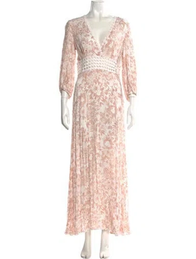 Pre-owned Poupette St Barth Printed Long Dress In White